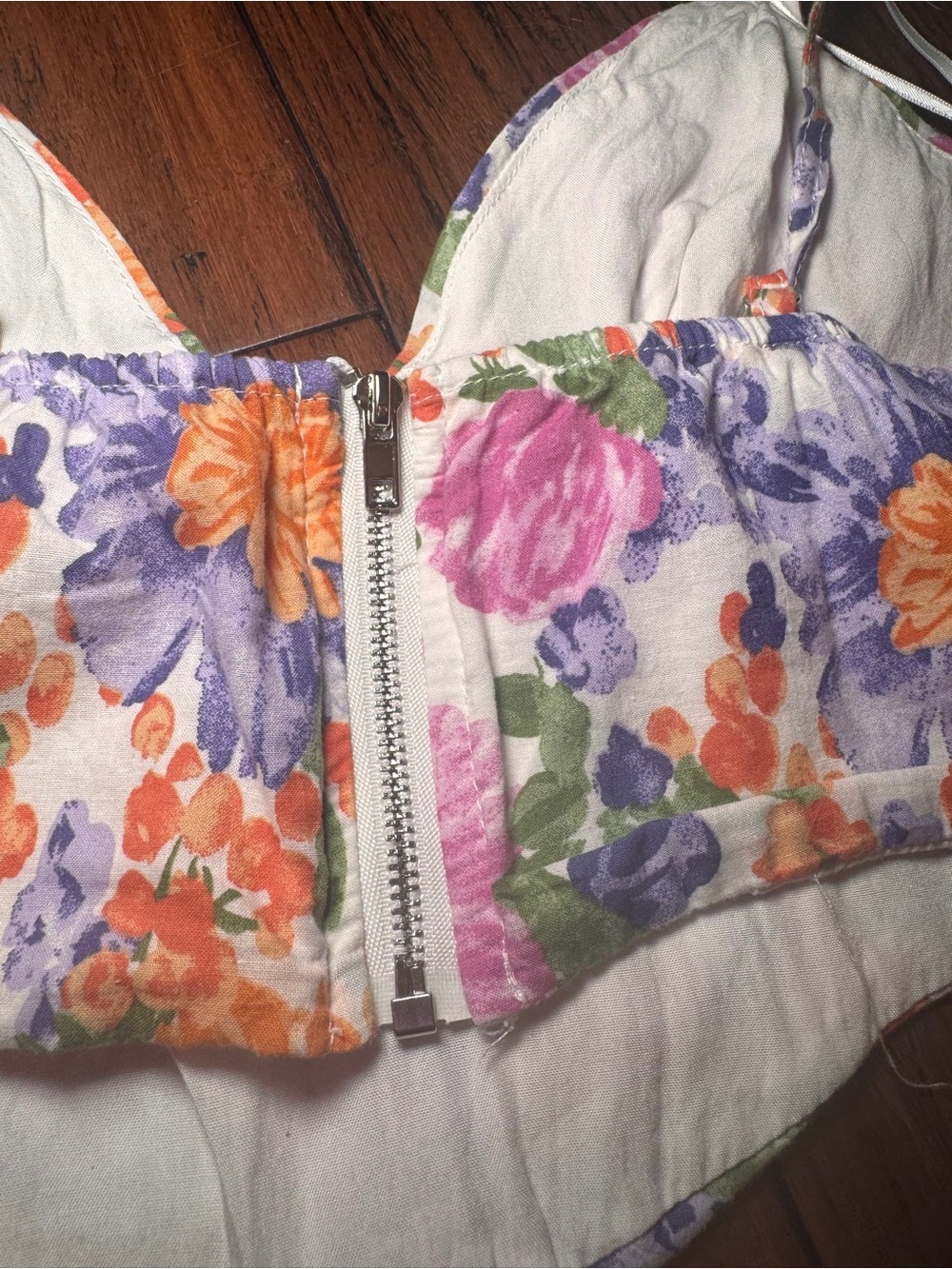 Princess Polly Floral Corset Style Crop Top Adjustable Straps US Size 4 - Picture 5 of 12
